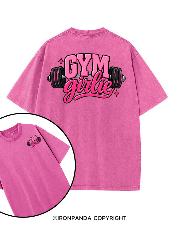 GYM GIRLIE PINK FITNESS printed Gym Shirt