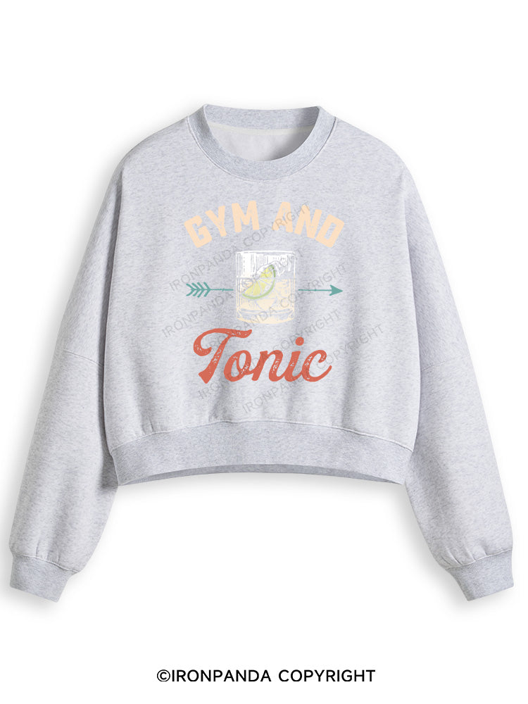 GYM AND TONIC GIN Fleece Crop Sweatshirt