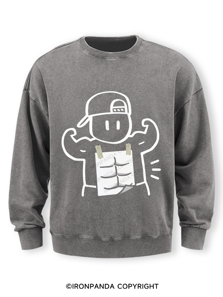 Look at my abs! Washed Sweatshirt