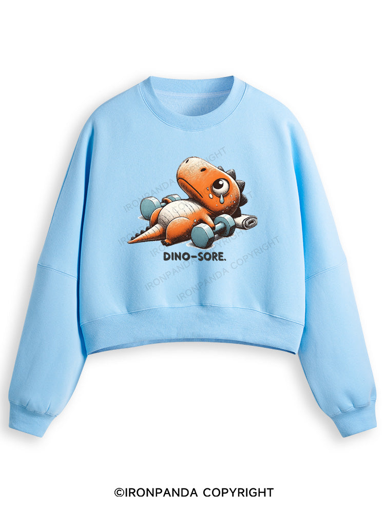 DINO-SORE AFTER WORKOUT Fleece Crop Sweatshirt