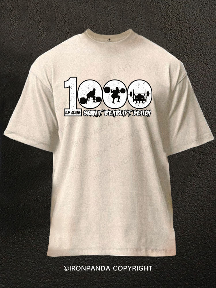 1000 lb club Washed Gym Shirt