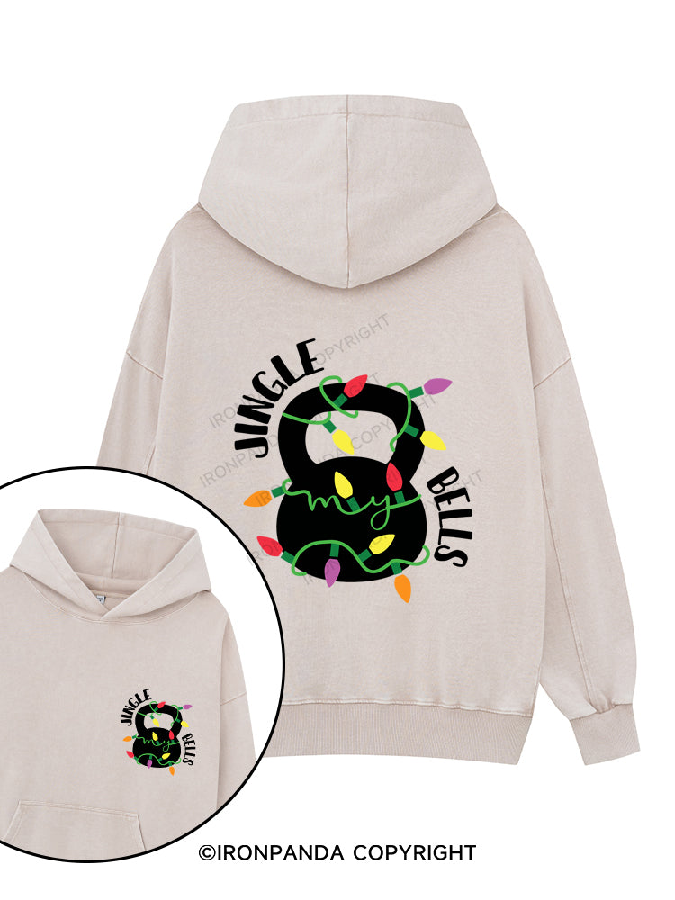 JINGLE MY BELLS Printed Washed Gym Hoodie
