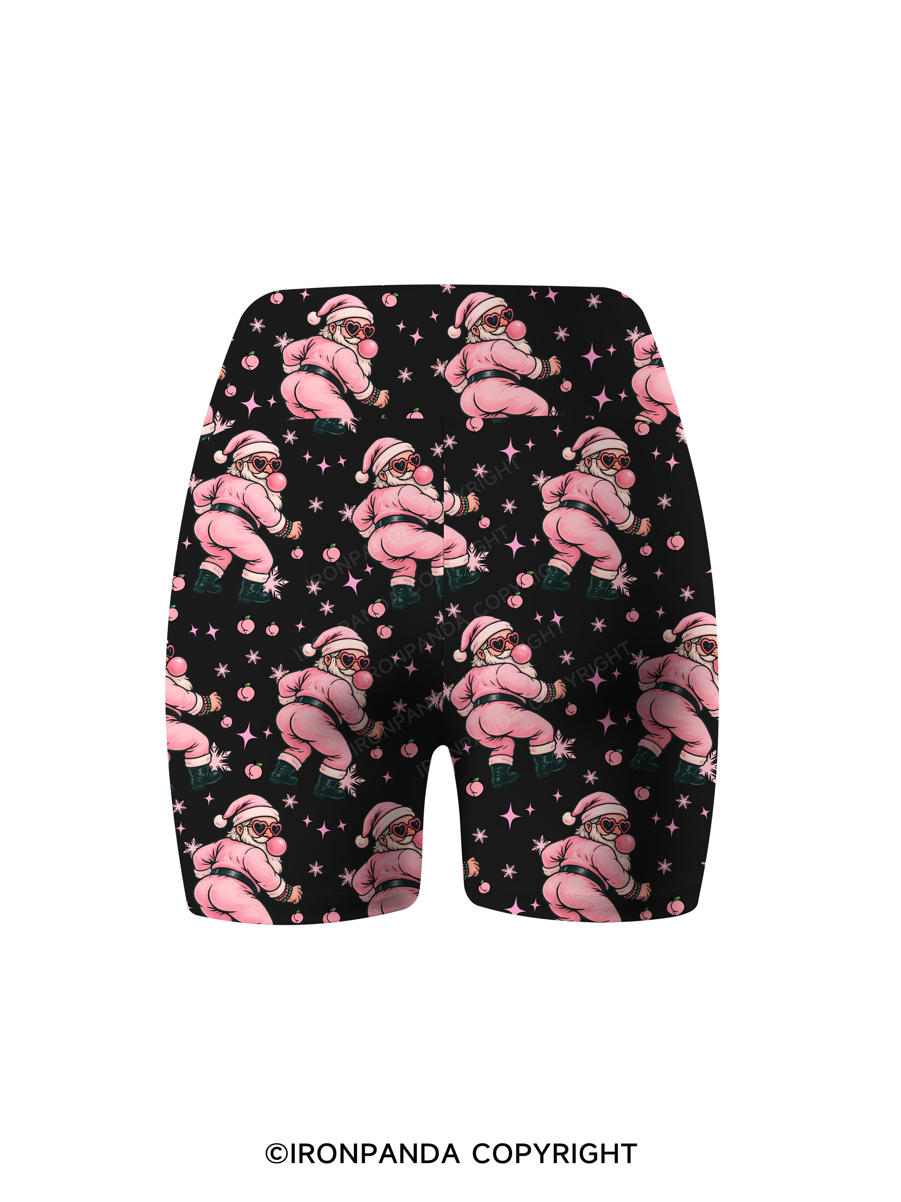 IRONPANDA MERRY THICC-MAS Printed Yoga Cycling Shorts