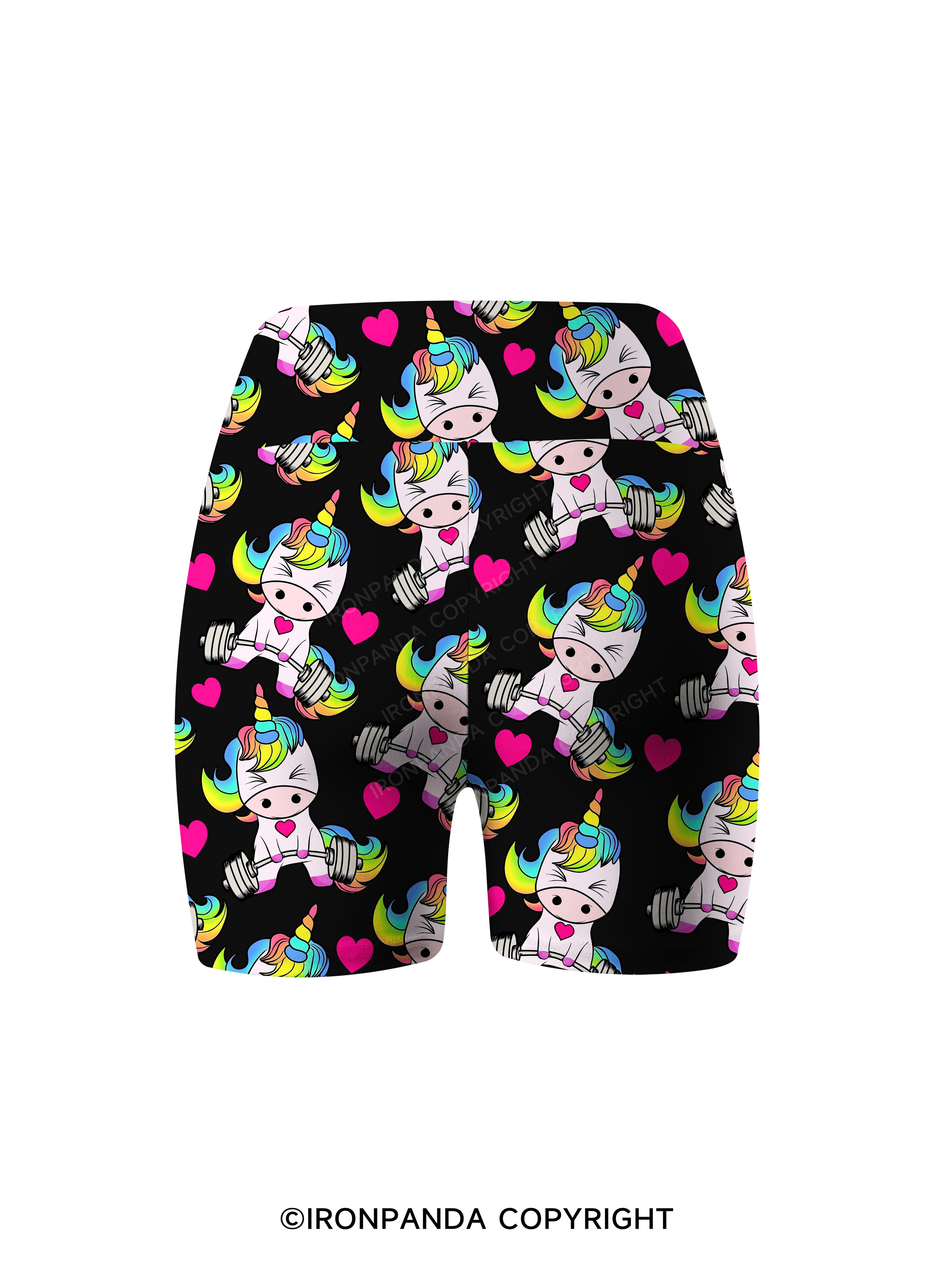 Deadlift Unicorn Printed Yoga Cycling Shorts