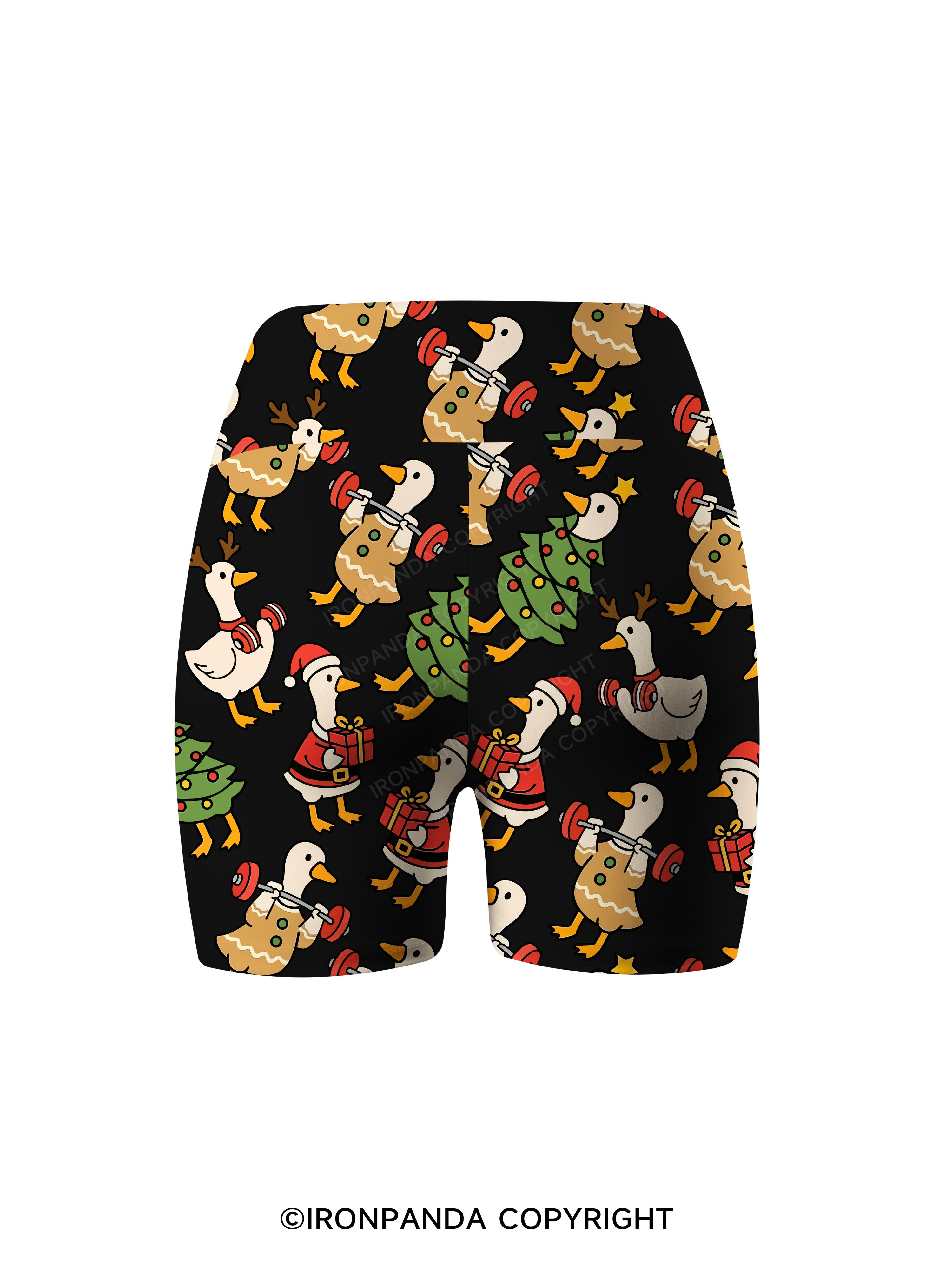 JUST A JOLLY GYM GOOSE Printed Yoga Cycling Shorts