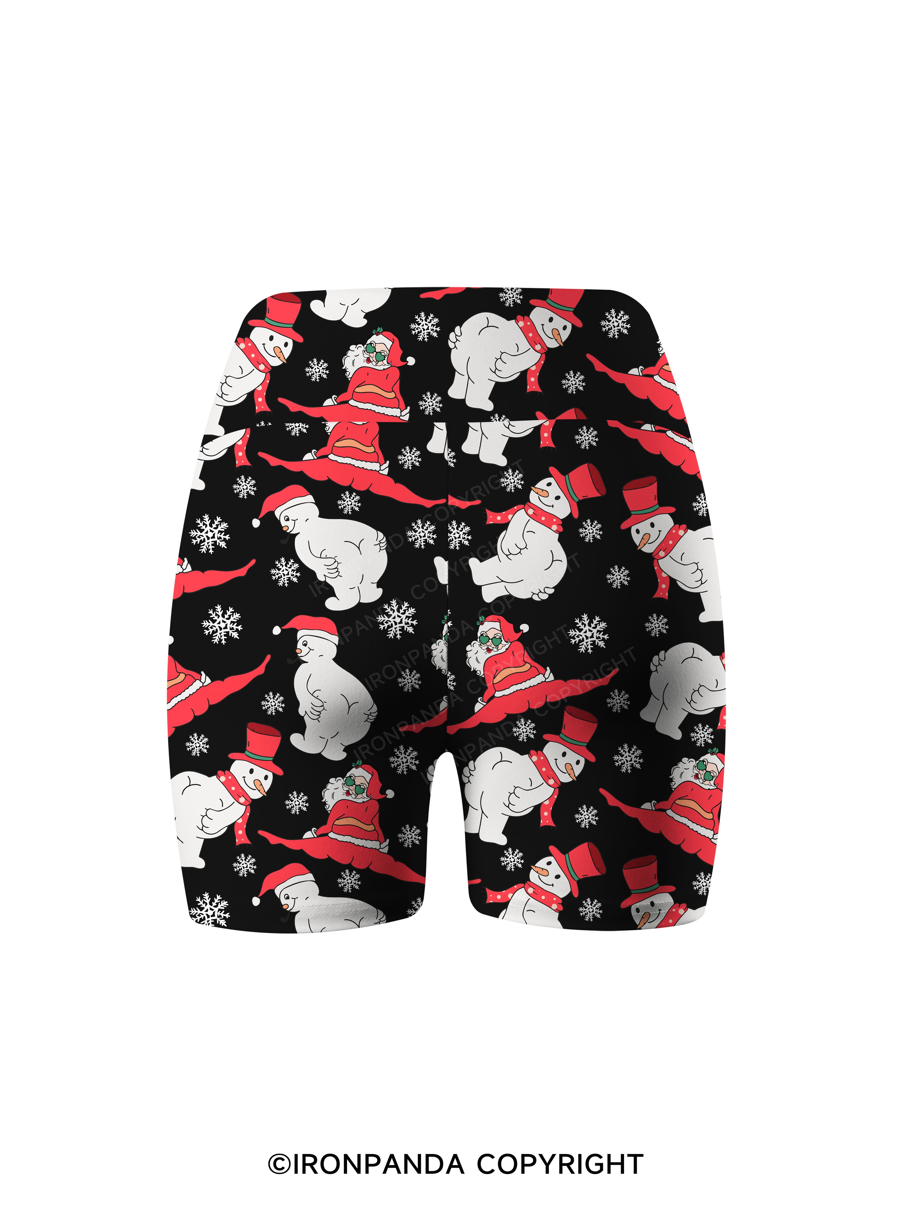 MERRY FITMAS AND A HAPPY NEW REAR Printed Yoga Cycling Shorts