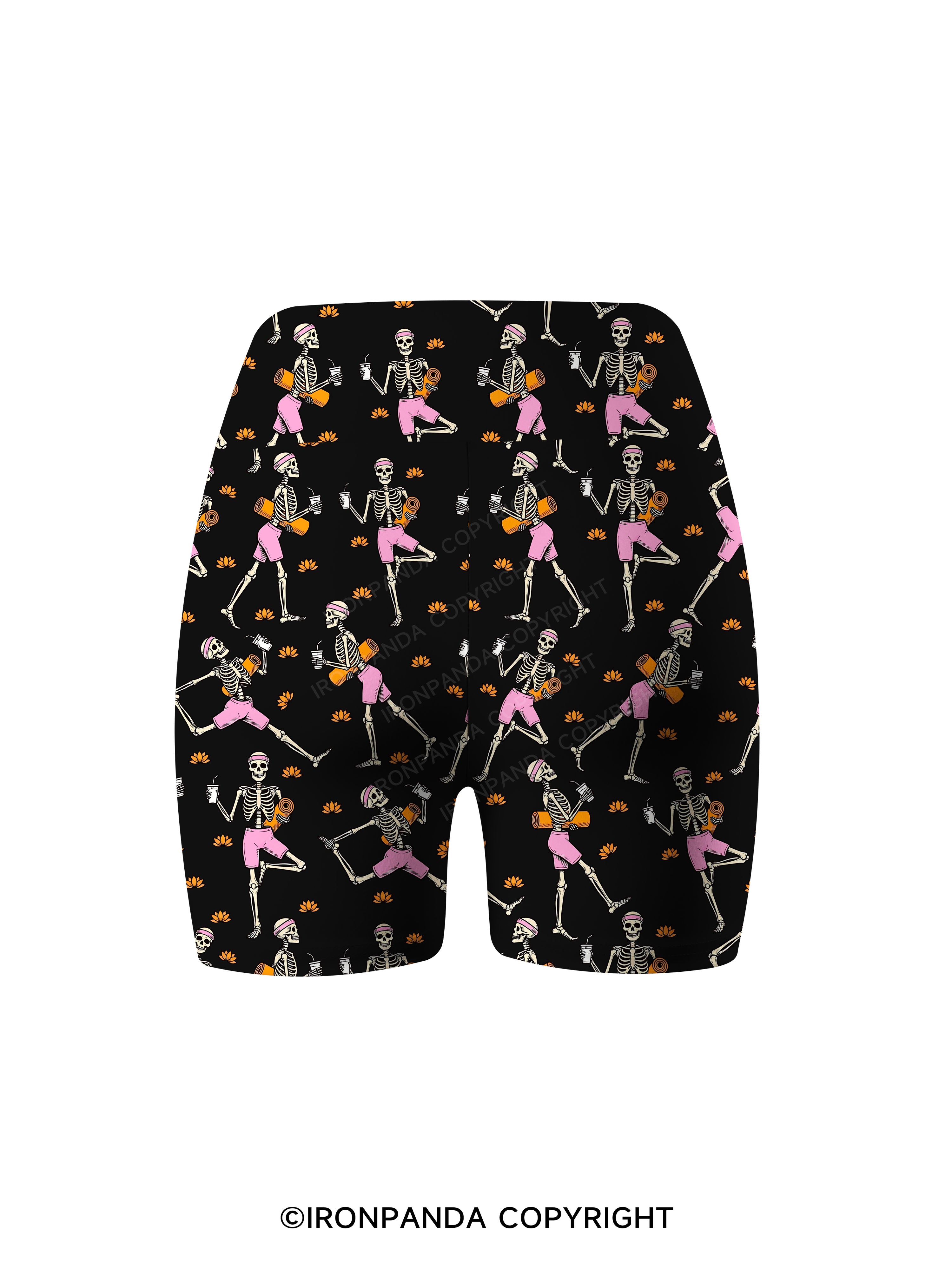 SKELETON YOGA FITNESS Printed Yoga Cycling Shorts
