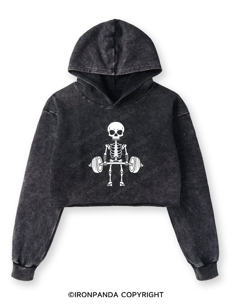DEADLIFT SQUAD Washed Crop Hoodie