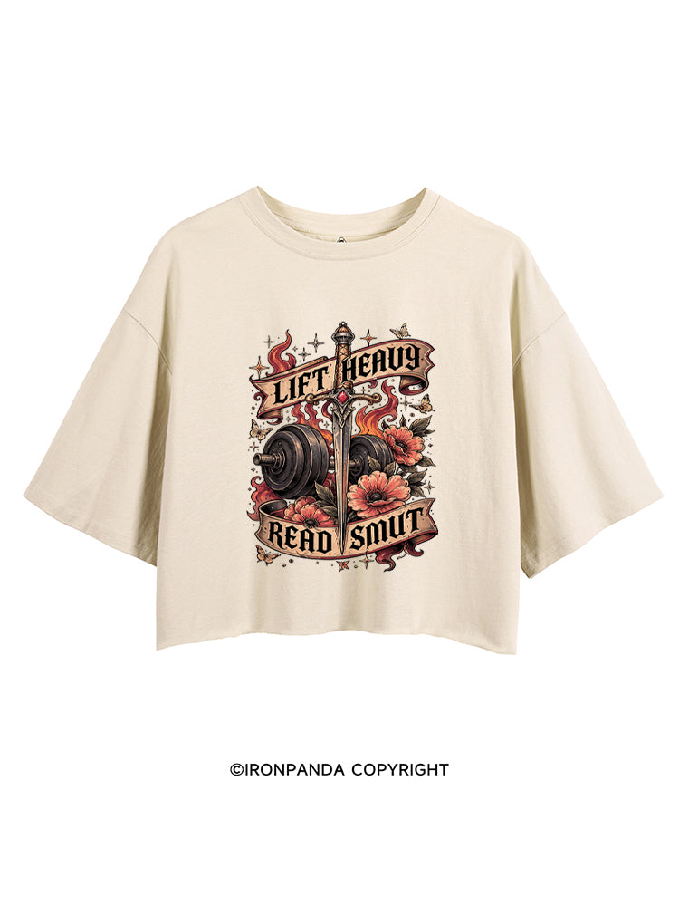 Lift Heavy Read Smut Bookish Fitness CROP TOPS