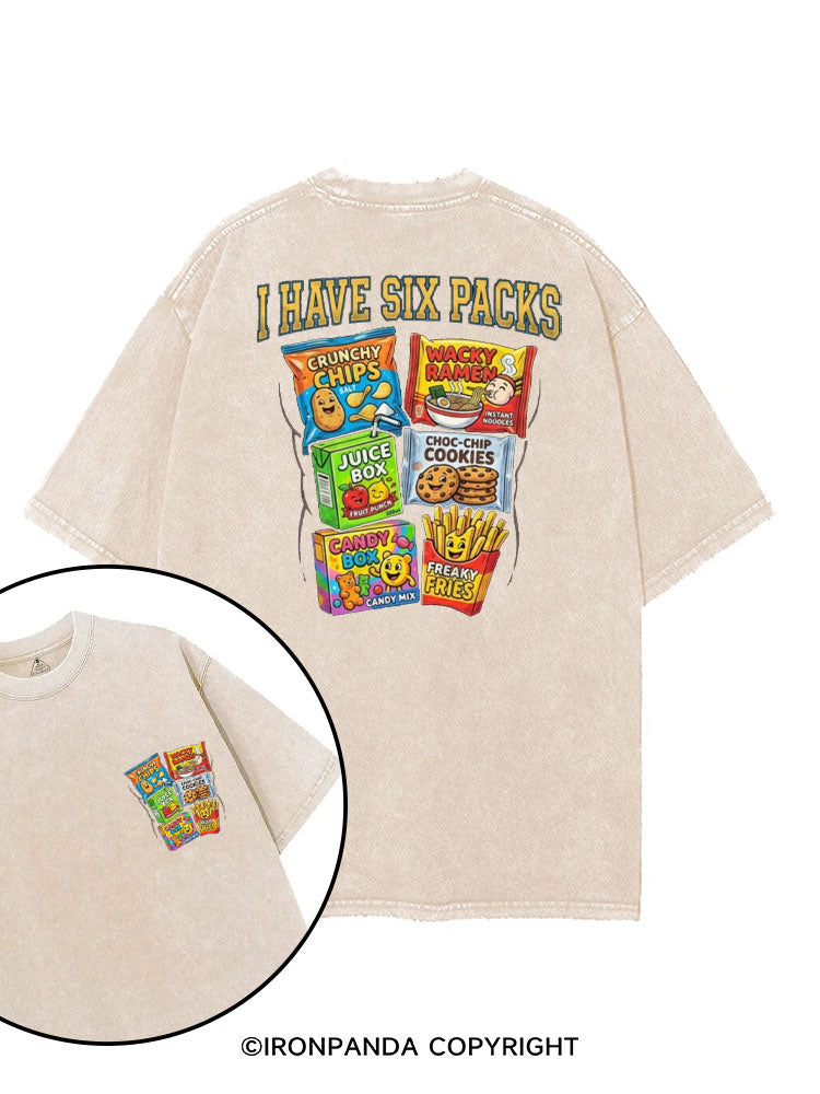I HAVE SIX PACKS FUNNY JUNK FOOD ABS printed Gym Shirt
