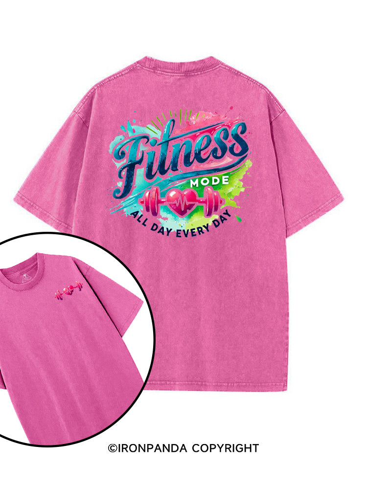FITNESS MODE ALL DAY EVERY DAY printed Gym Shirt
