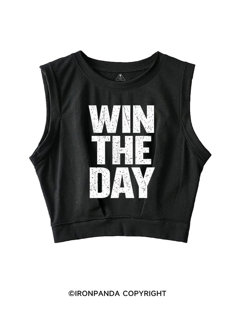 WIN THE DAY SLEEVELESS CROP TOPS