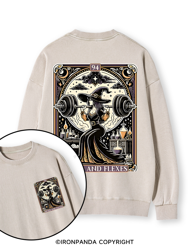 HEXES AND FLEXES Double-Sided Printed Washed Sweatshirt