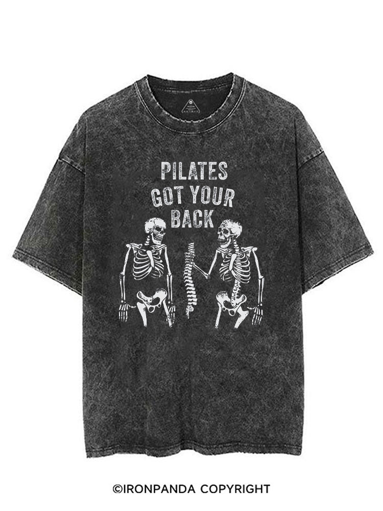 PILATES GOT YOUR BACK SKELETON VINTAGE GYM SHIRT
