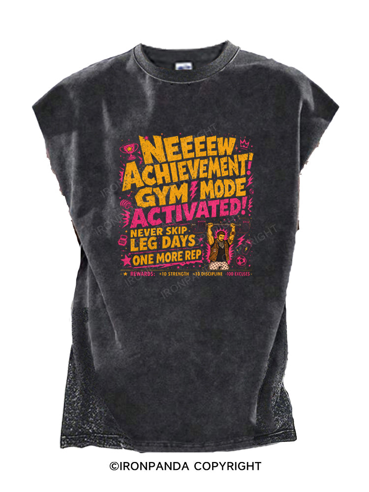 New Achievement Fitness Never Skip Leg Cut Off Tank