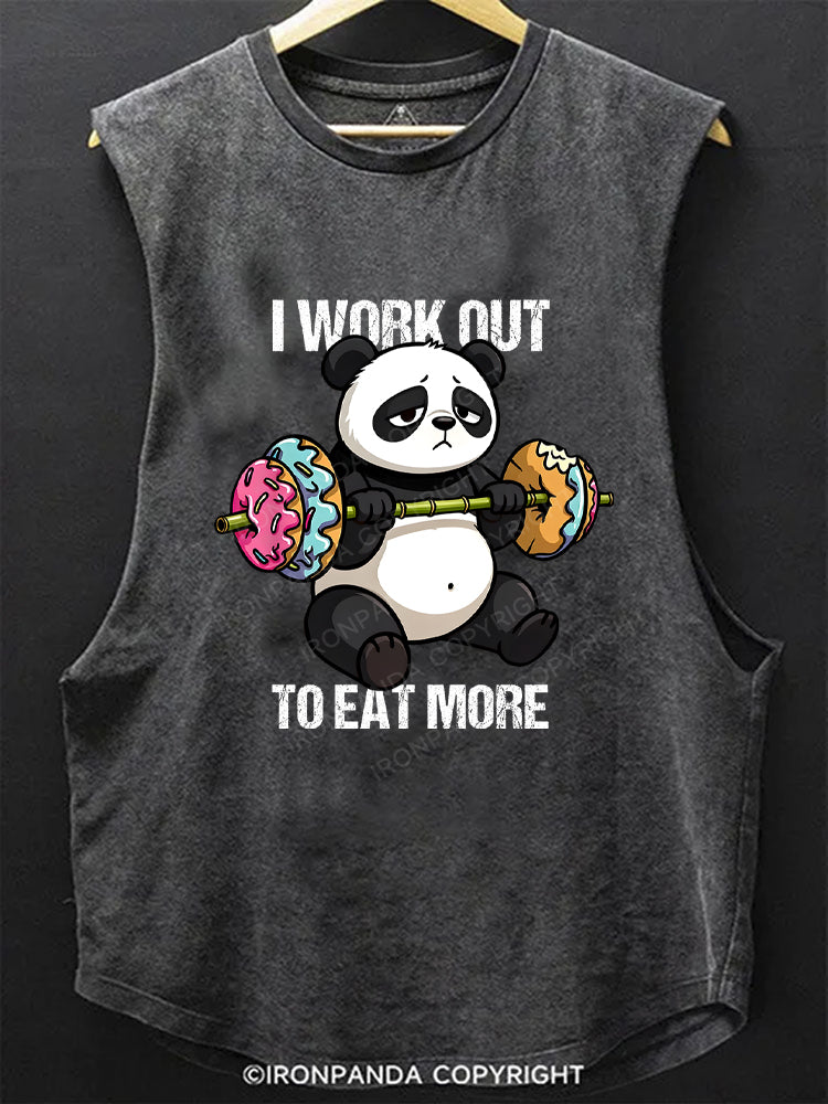 I WORK OUT TO EAT MORE Scoop Bottom Cotton Tank