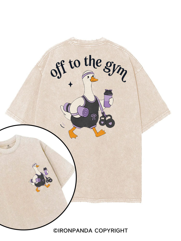 OFF TO THE GYM SILLY GOOSE printed Gym Shirt