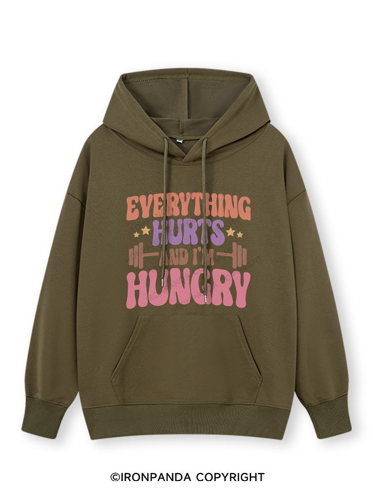 Everything Hurts and I'm Hungry Letter Classic Gym Hoodie