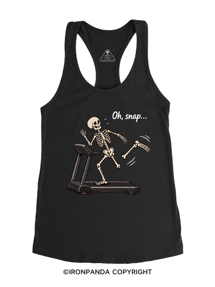 Oh Snap Funny Skeleton Gym Racerback Tank