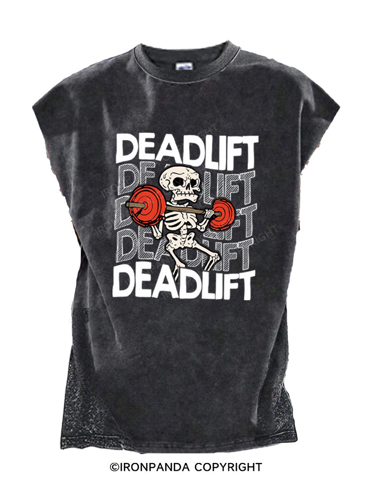 Skeleton Deadlift Funny Halloween Cut Off Tank