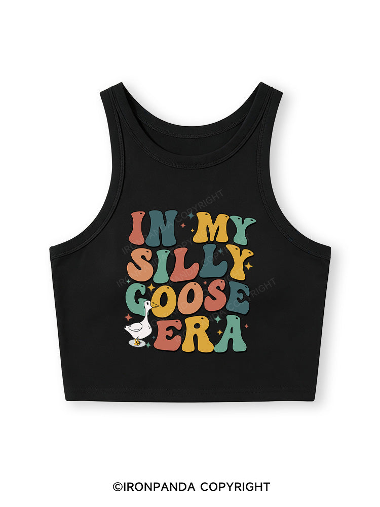 IN MY SILLY GOOSE ERA Fitted Crop Tank Top