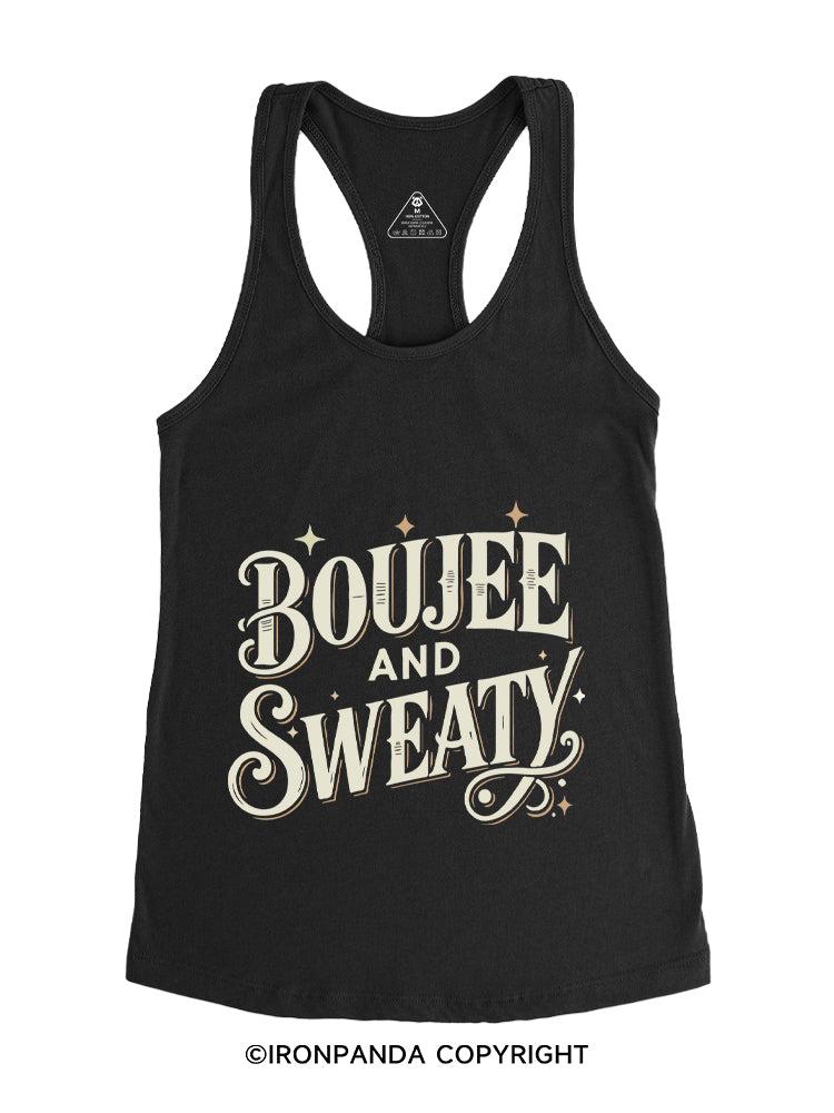 BOUJEE AND SWEATY Gym Racerback Tank