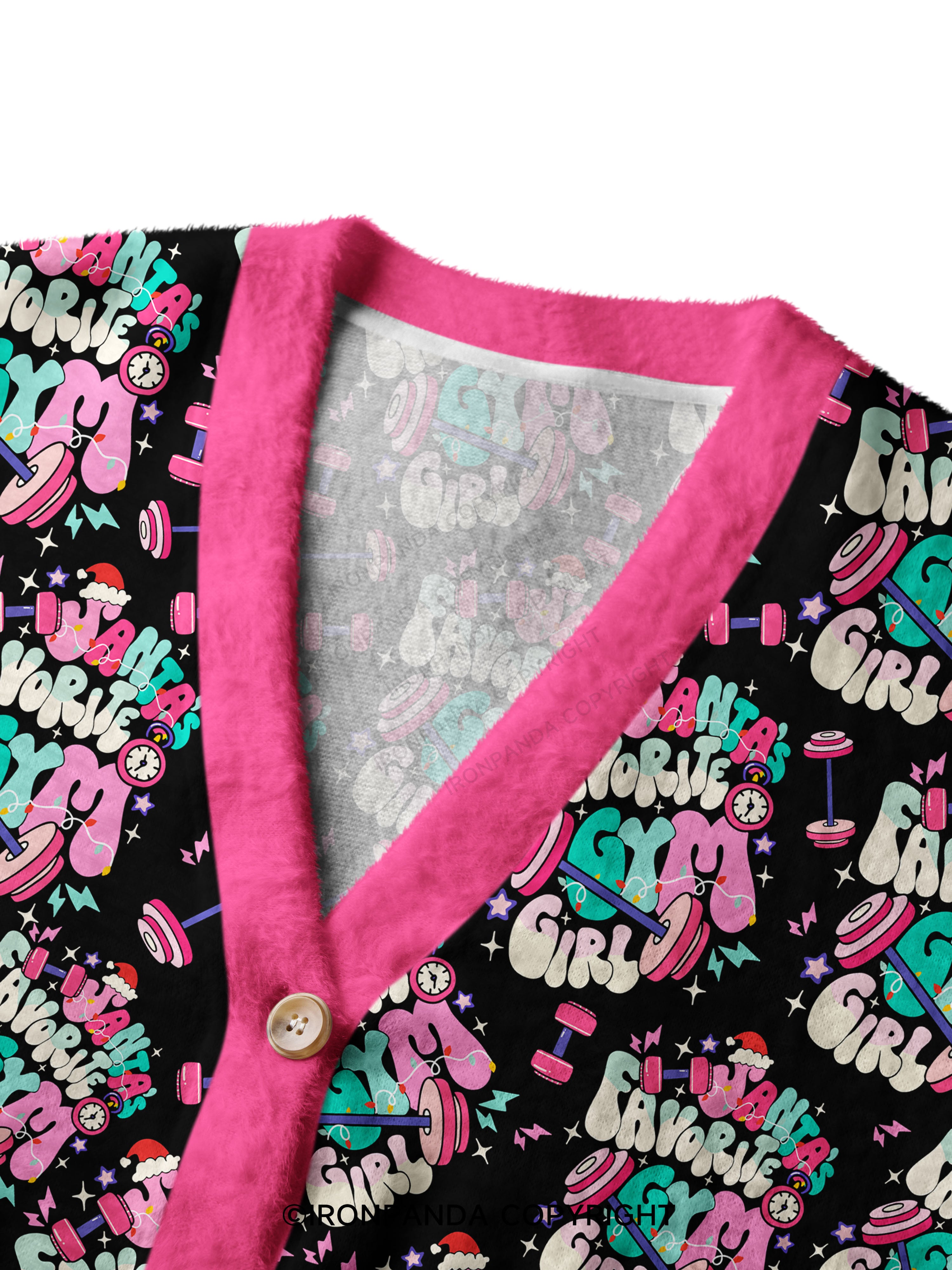 Santa Favorite Gym Girl Crop Ugly Cardigan Sweater