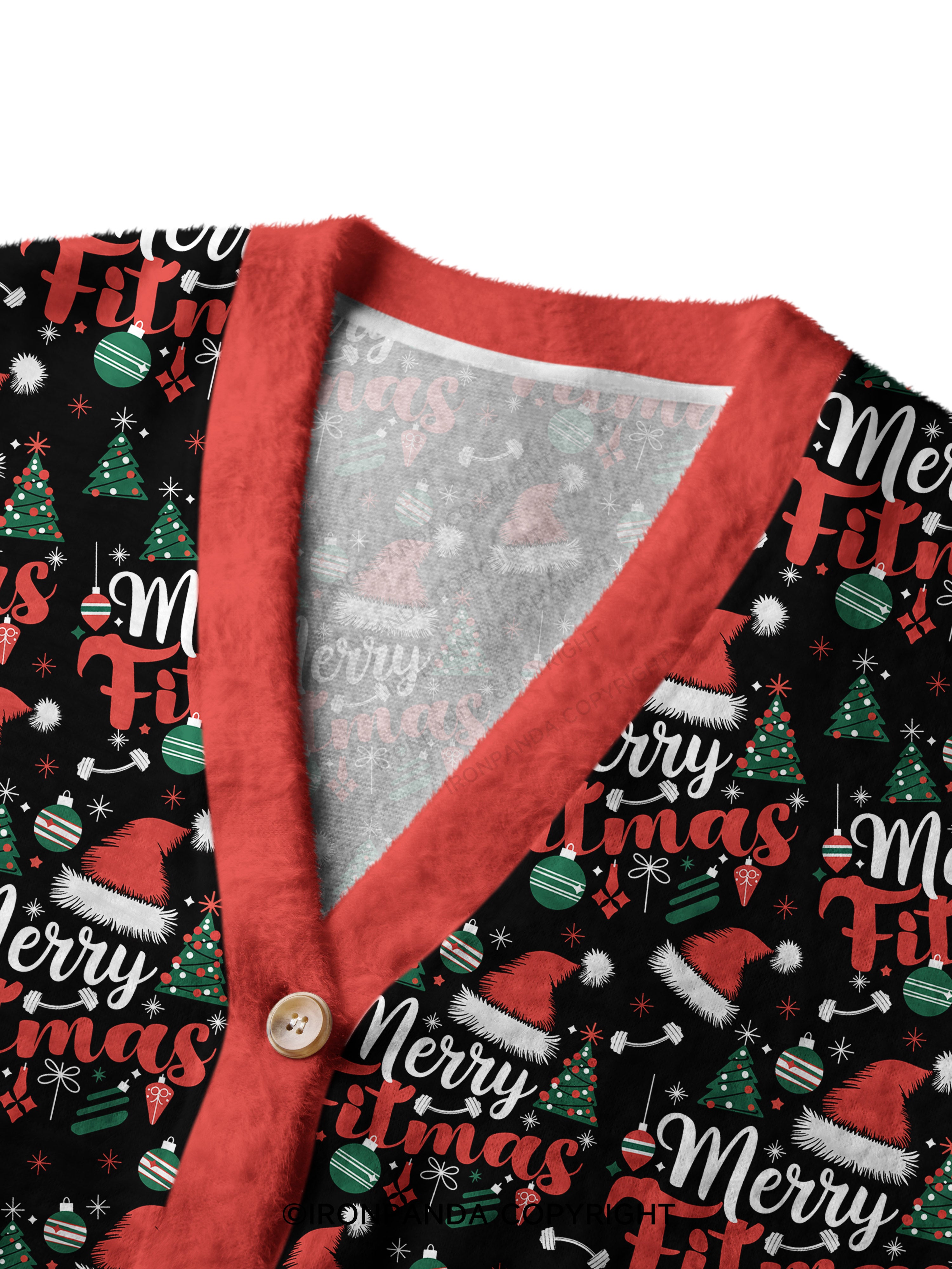 Merry Fitmas Crop Ugly Cardigan Sweater