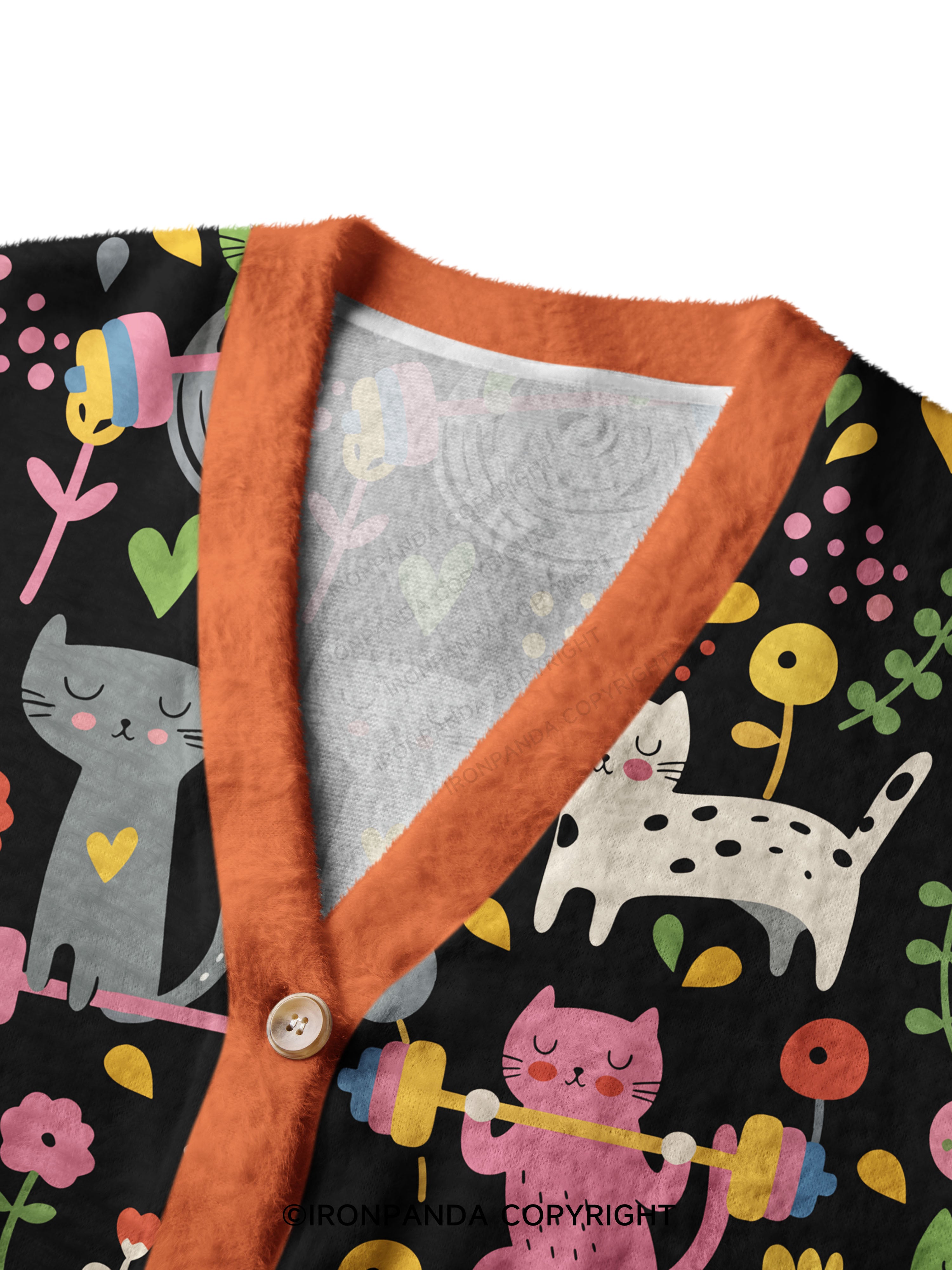 Cats Lift Heavy Crop Ugly Cardigan Sweater