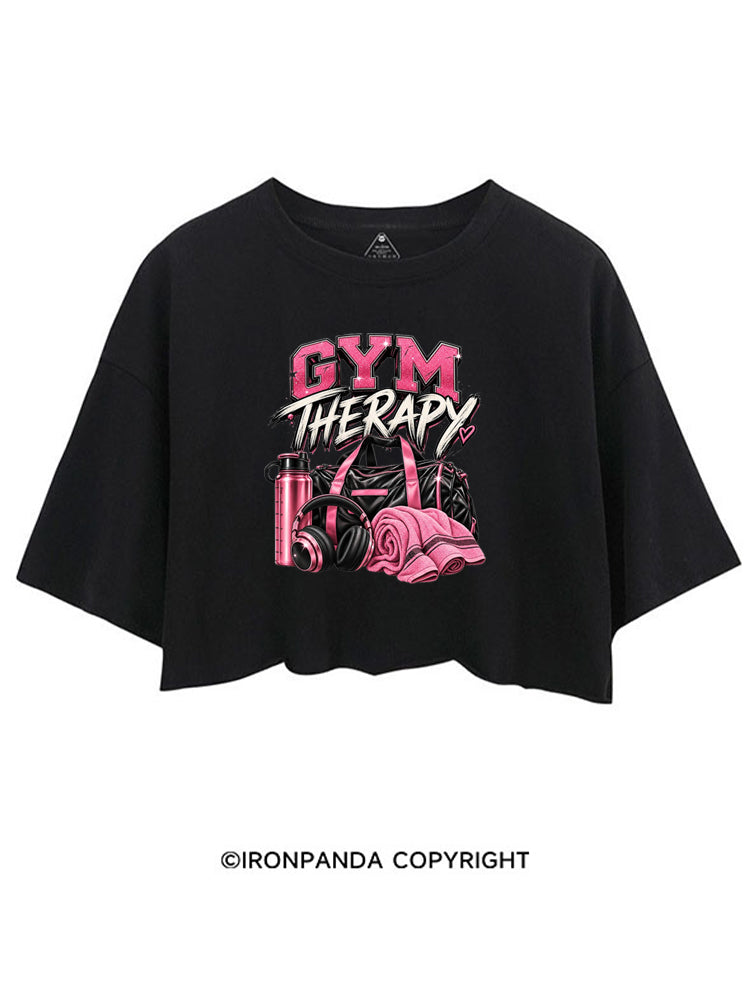 GYM THERAPY PINK FITNESS CROP TOPS