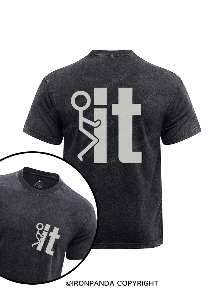 F it Printed Washed Gym Shirt