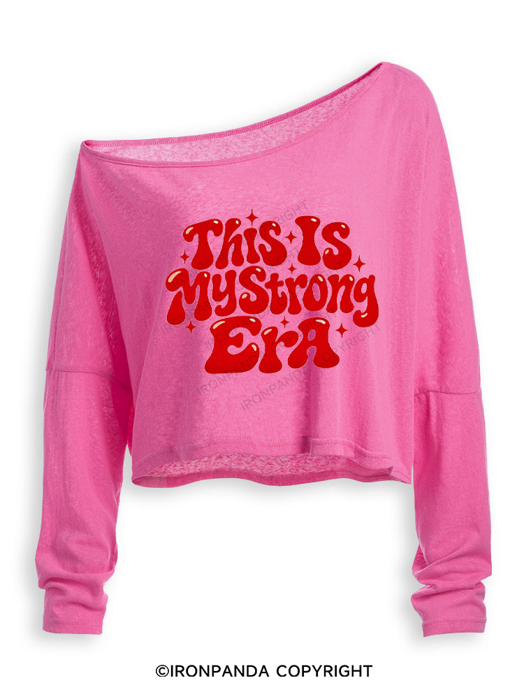 This Is My Strong Era Off Shoulder Long Sleeve Crop Top