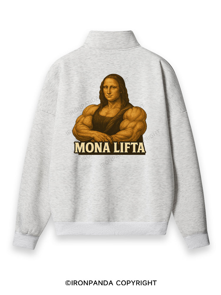 Mona Lifta Back Printed Quarter-Zip Fleece Sweatshirt