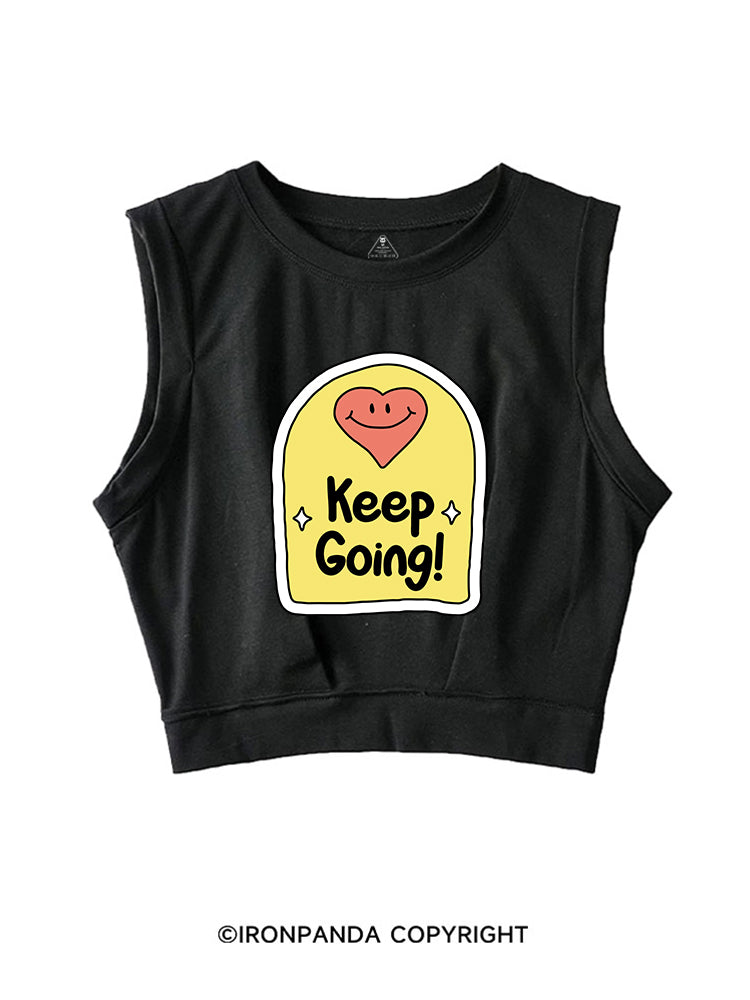KEEP GOING! SLEEVELESS CROP TOPS
