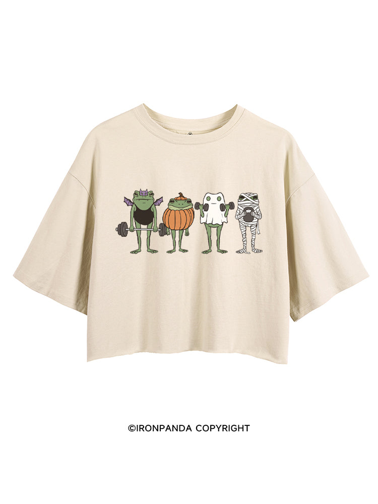 HALLOWEEN FROG LIFTING CREW CROP TOPS