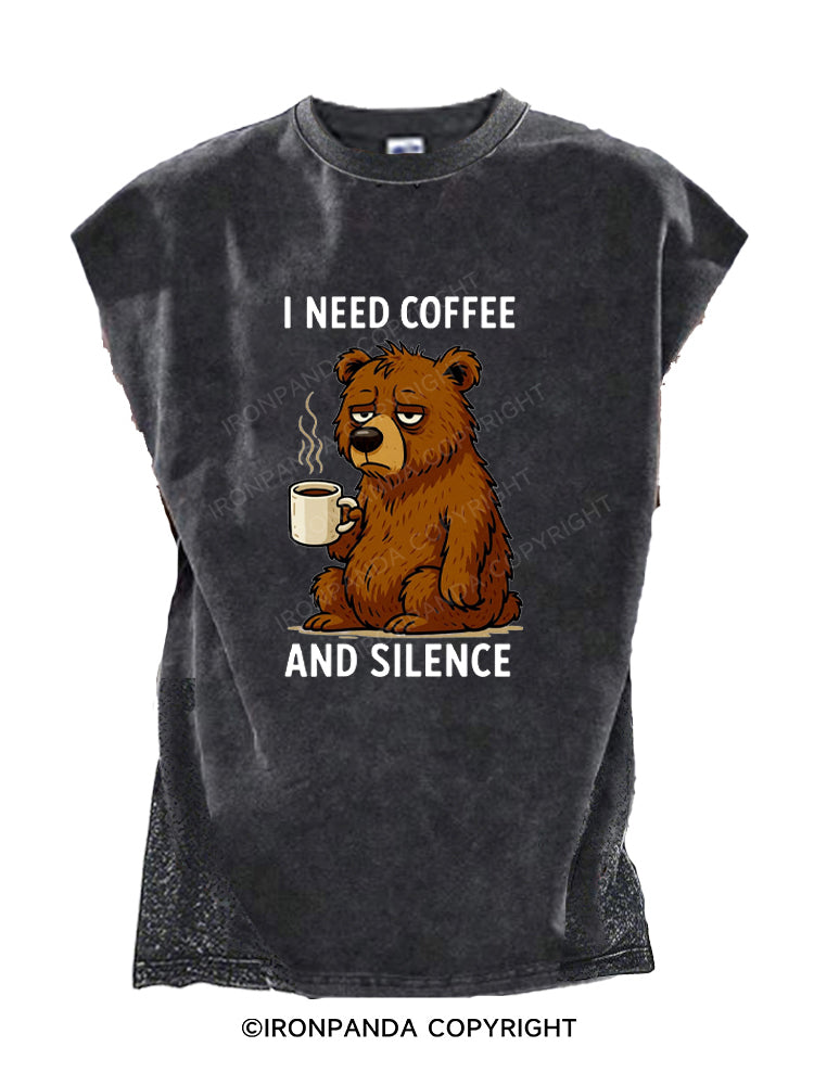 I NEED COFFEE AND SLIENCE Cut Off Tank