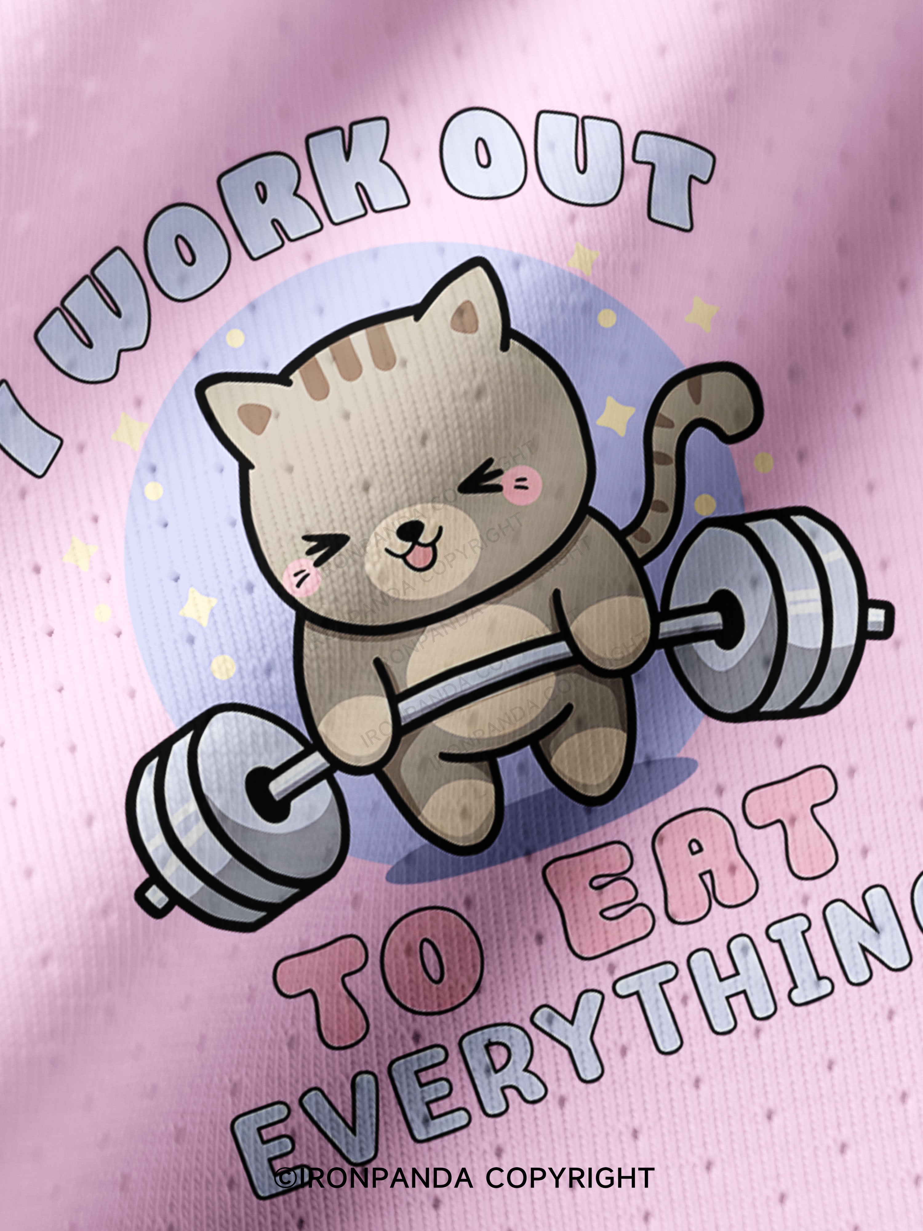 I WORK OUT TO EAT EVERYTHING CUTE CAT Pro Mesh Jersey