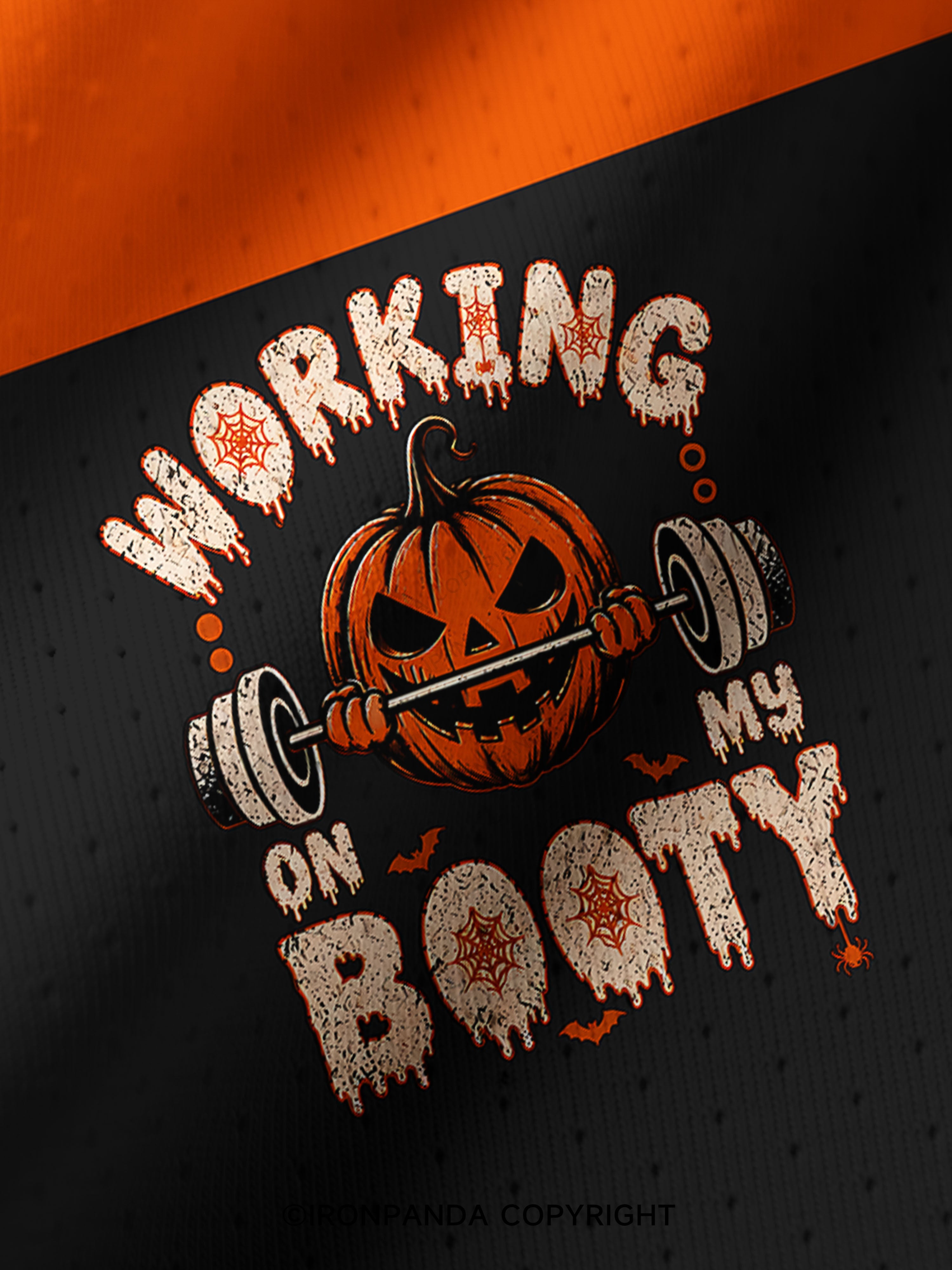 WORKING ON MY BOOTY FUNNY HALLOWEEN PUMPKIN Pro Mesh Jersey