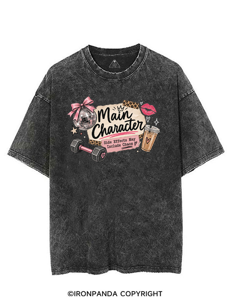 MAIN CHARACTER SIDE EFFECTS MAY INCLUDE CHAOS VINTAGE GYM SHIRT