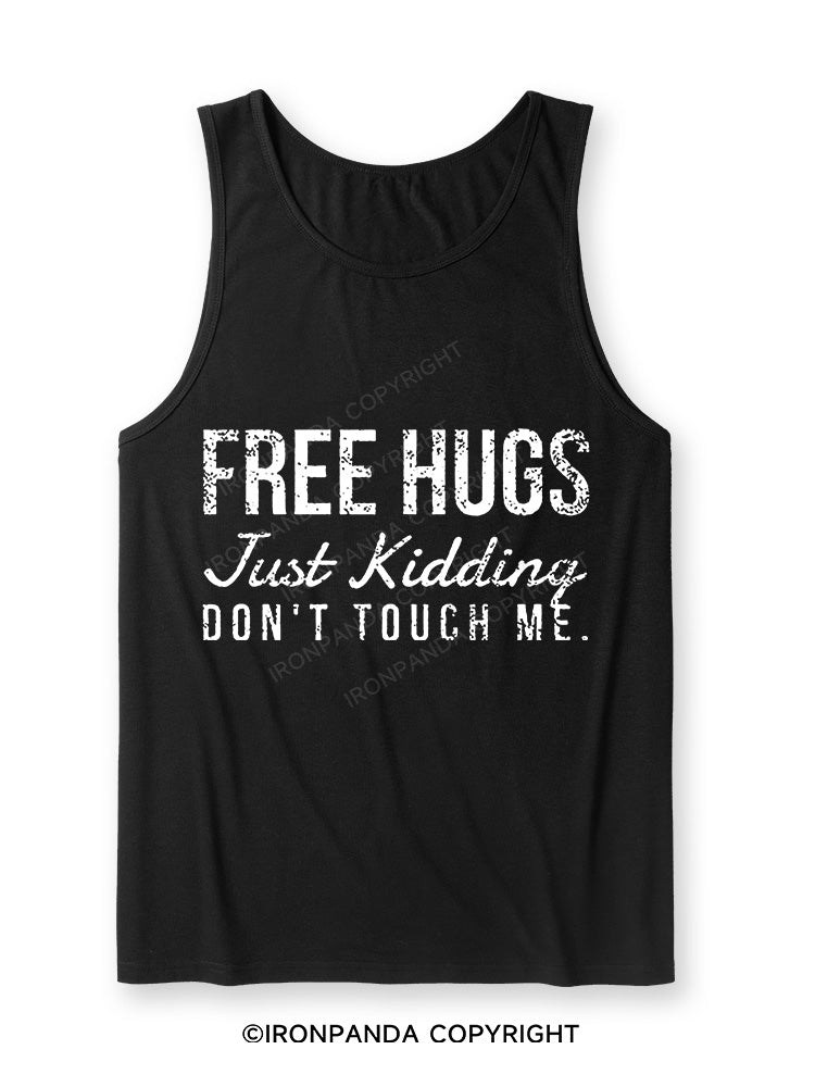 Free Hugs Just Kidding Don't Touch Me Ultra Soft Heather Tank