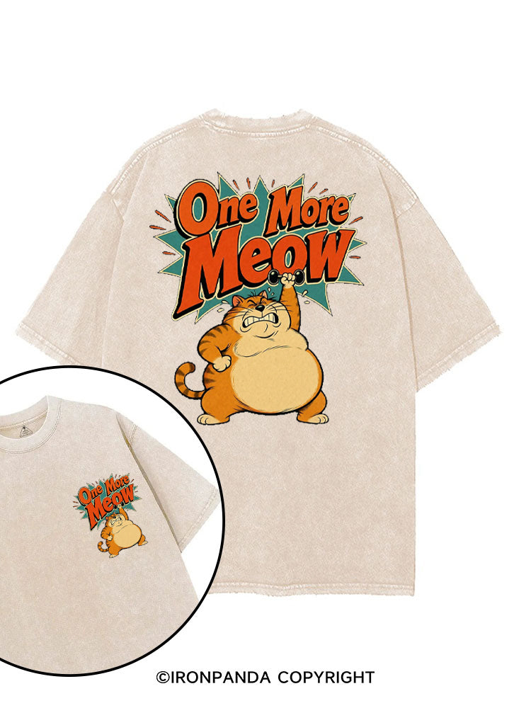 ONE MORE MEOW STRONG FAT CAT printed Gym Shirt