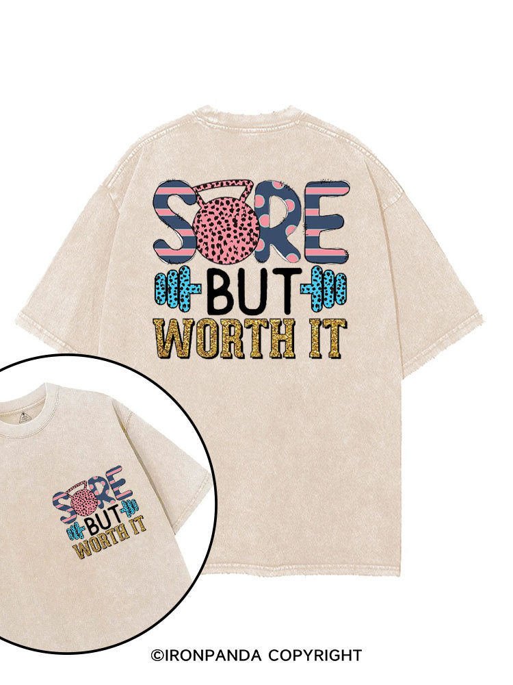 SORE BUT WORTH IT POSITIVE GYM printed Gym Shirt