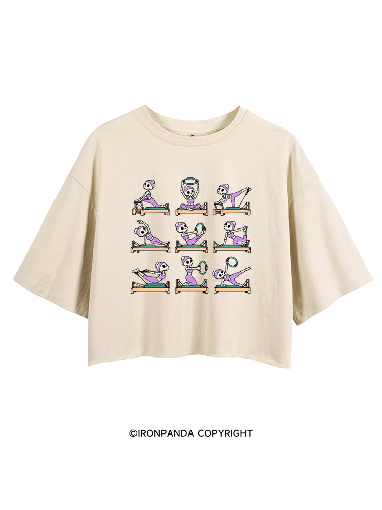 PILATES SKELETON REFORMER WORKOUT FITNESS LOVER CROP TOPS