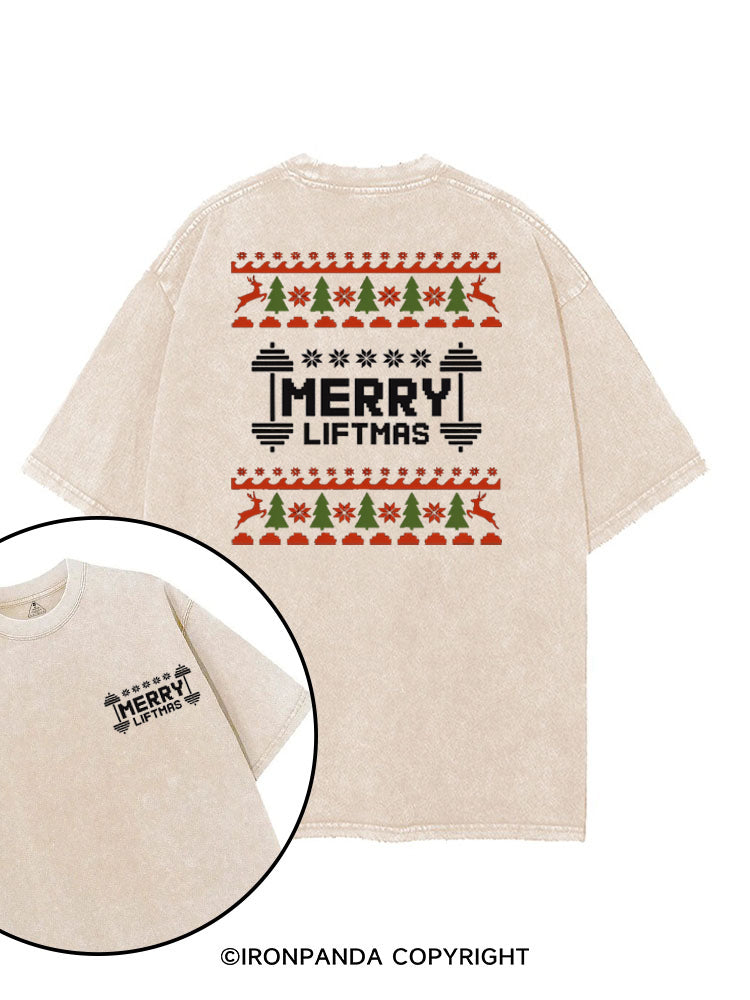 MERRY LIFTMAS CHRISTMAS GYM HUMOR printed Gym Shirt