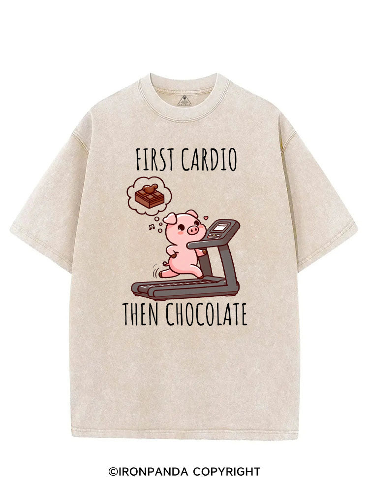 FIRST CARDIO THEN CHOCOLATE VINTAGE GYM SHIRT