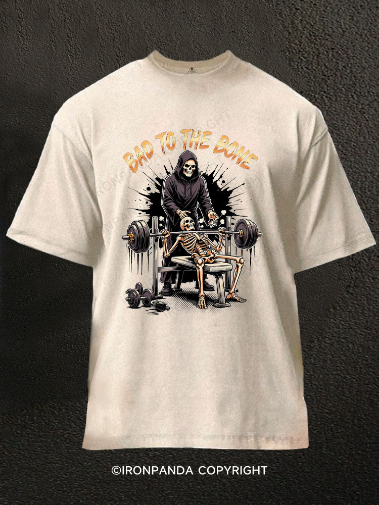 Bad to the Bone Washed Gym Shirt