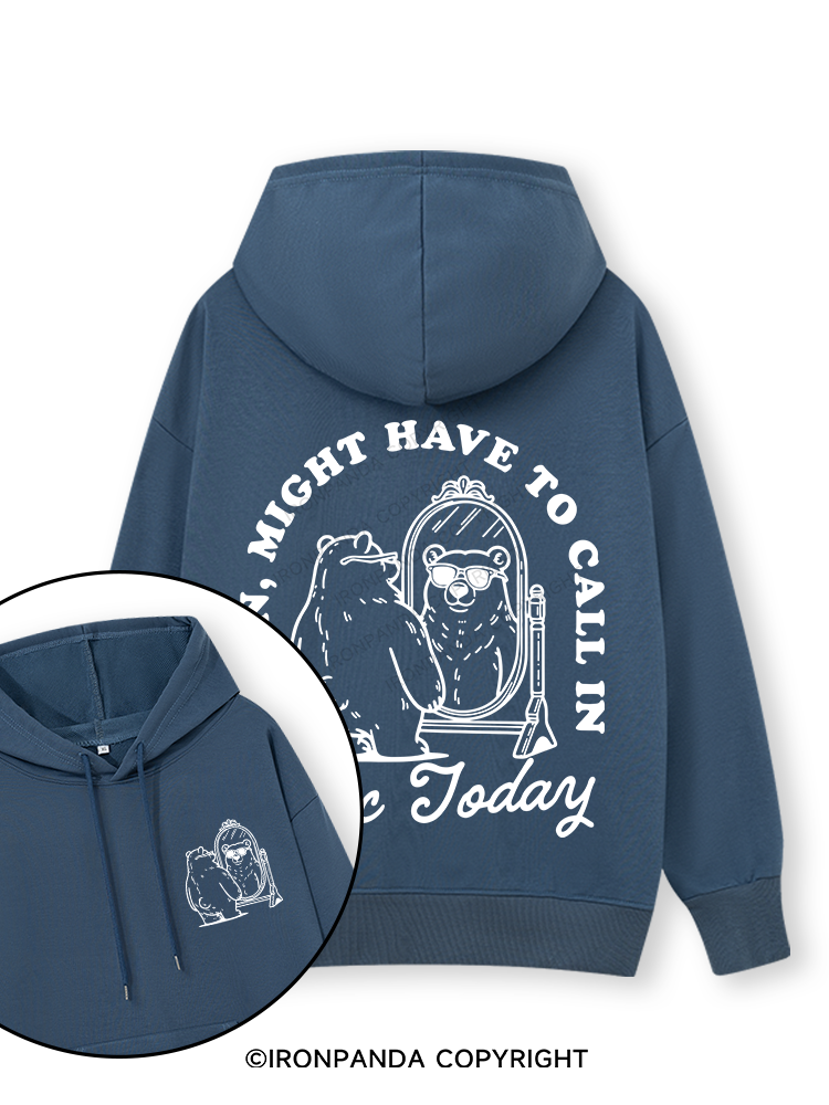 DAMN, MIGHT HAVE TO CALL IN THICC TODAY Double-Sided Printed Classic Gym Hoodie