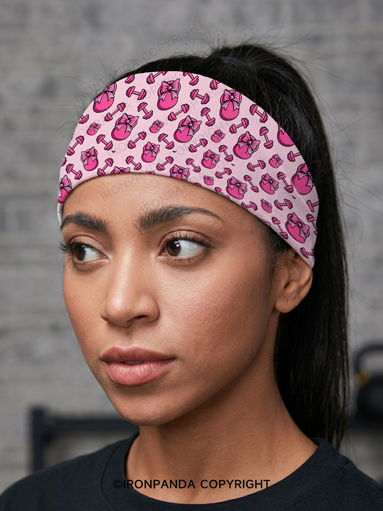 Pink Bow Gym Headband