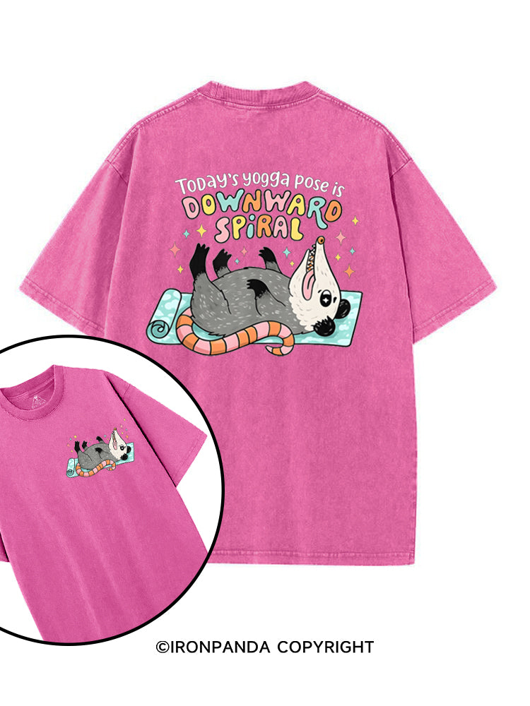 Today's Yoga Pose Is Downward Spiral Opossum printed Gym Shirt