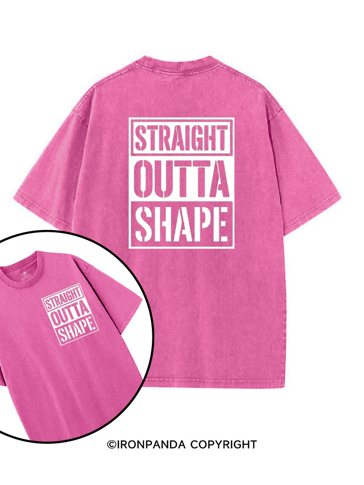 STRAIGHT OUTTA SHAPE printed Gym Shirt